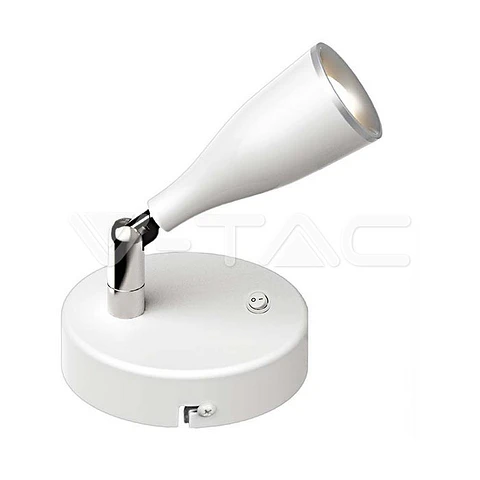 Aplica LED 4.5W V-TAC Branco 3000K com Interruptor - VT-805
