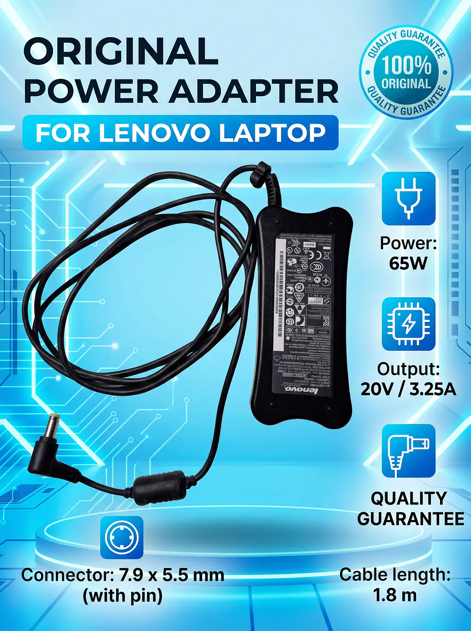 Fonte de Alimentação Slim  66W 19V 3.5A Lenovo usado 1