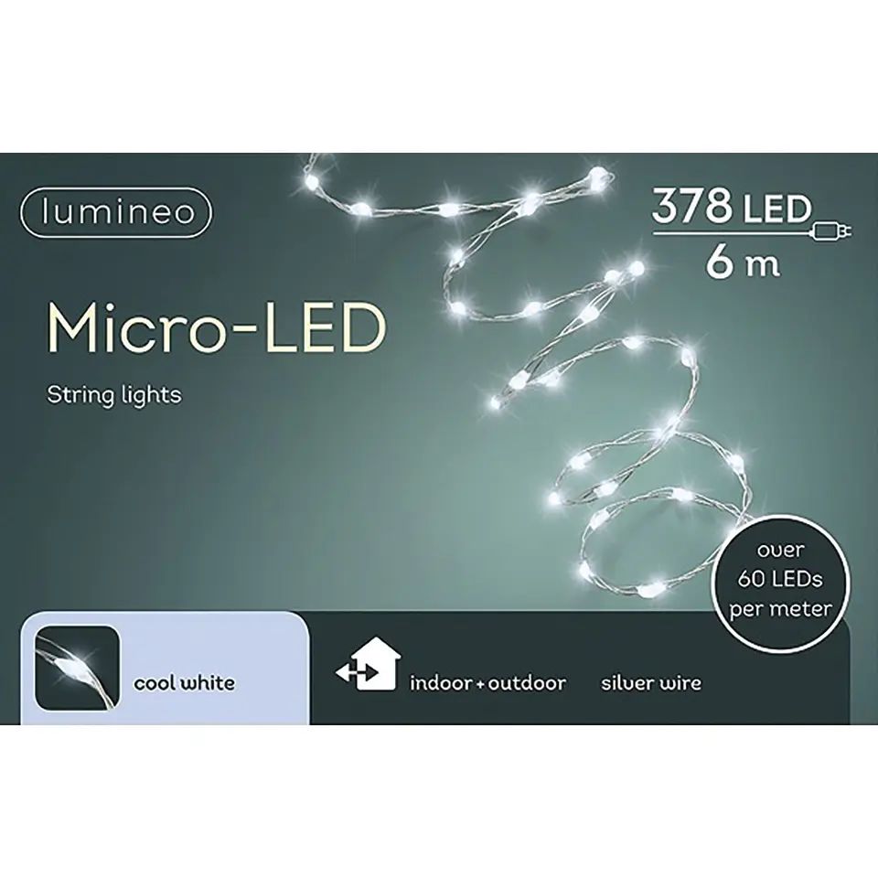 Grinalda Micro LED Extra Brilhante Exterior 600cm 378 LEDs Branco Frio (SKU: 71066) 2