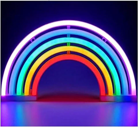 Letreiro LED Neon em Forma de Arco-Íris USB