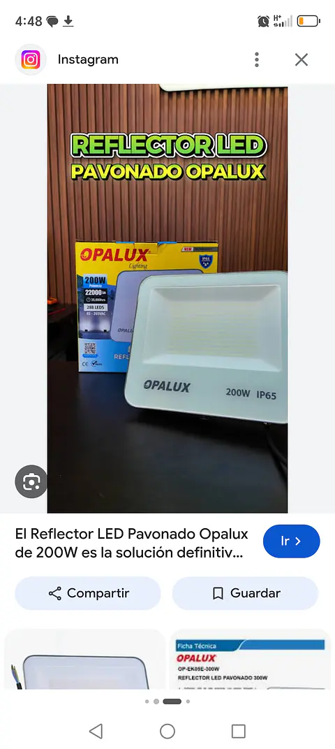 Reflector 200w opalux pavonado