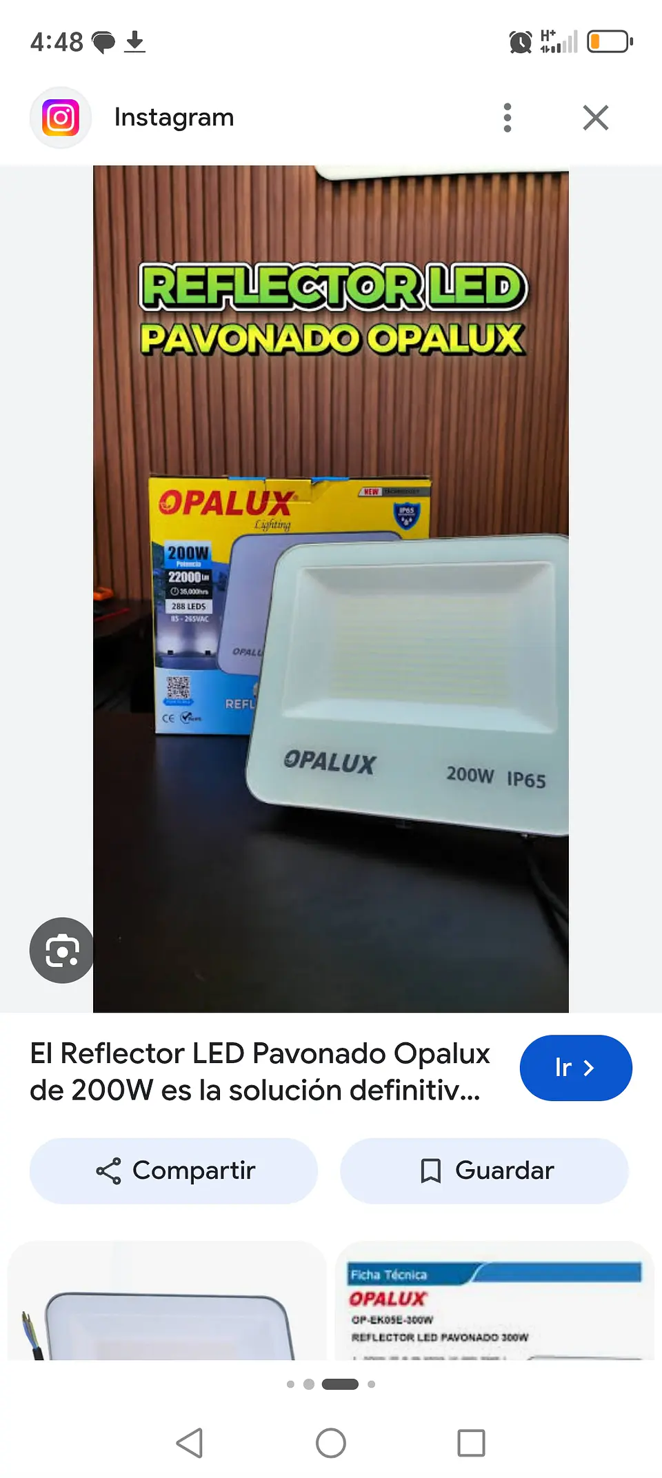 Reflector 200w opalux pavonado 1