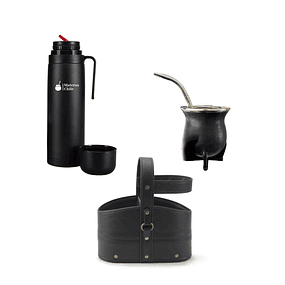 Set matero negro con canasta