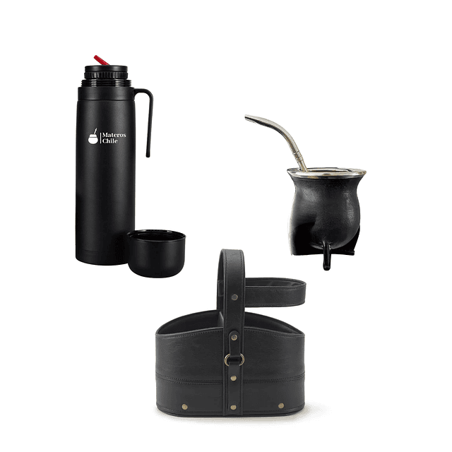 Set matero negro con canasta