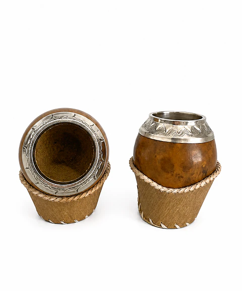 Mate Torpedo Campero de Calabaza con Base de Cuero Crudo | Mates Arica