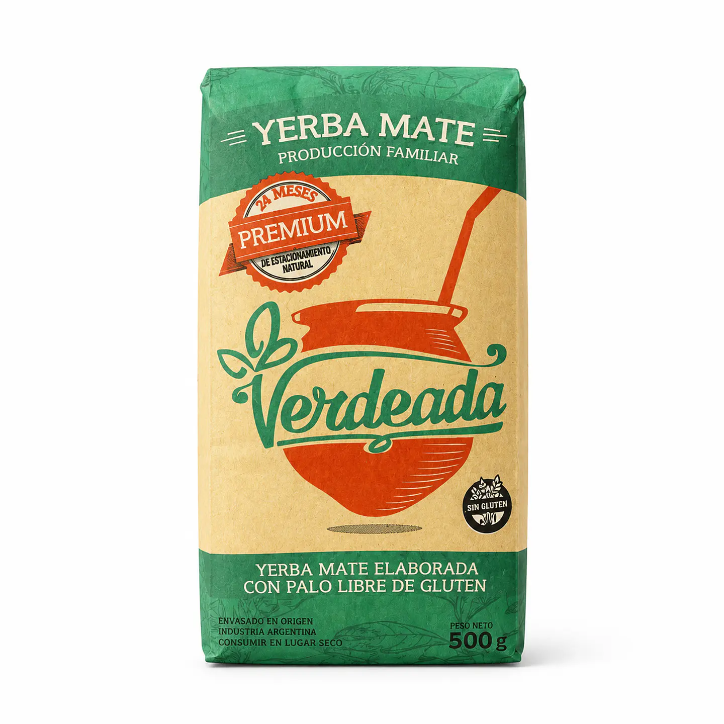 Yerba Mate Verdeada Premium con Palo – 500 g 1