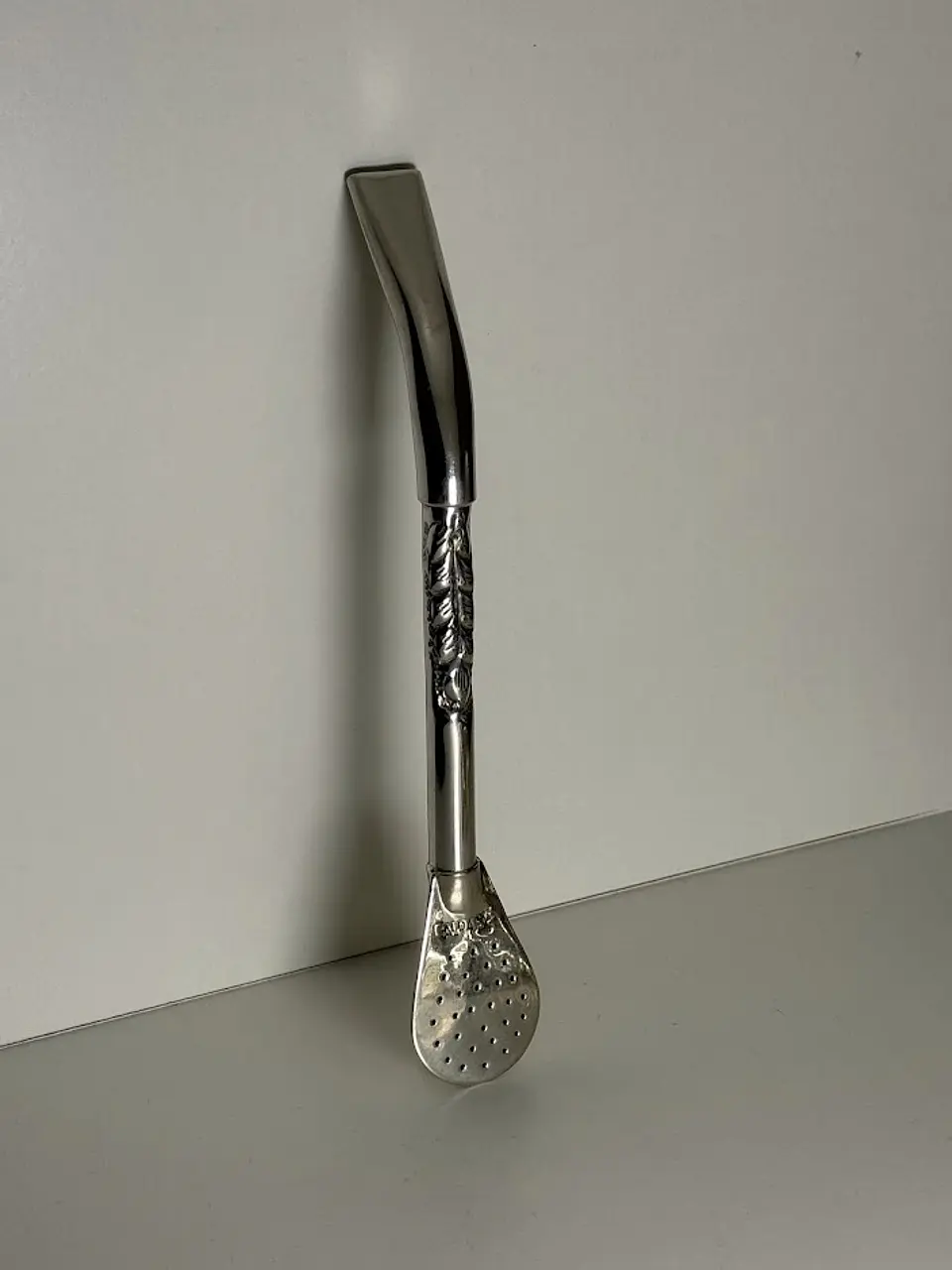 Bombillón de Alpaca Cincelado – Caño Grueso 10 mm 7