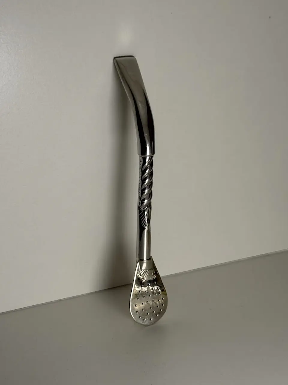 Bombillón de Alpaca Cincelado – Caño Grueso 10 mm 8