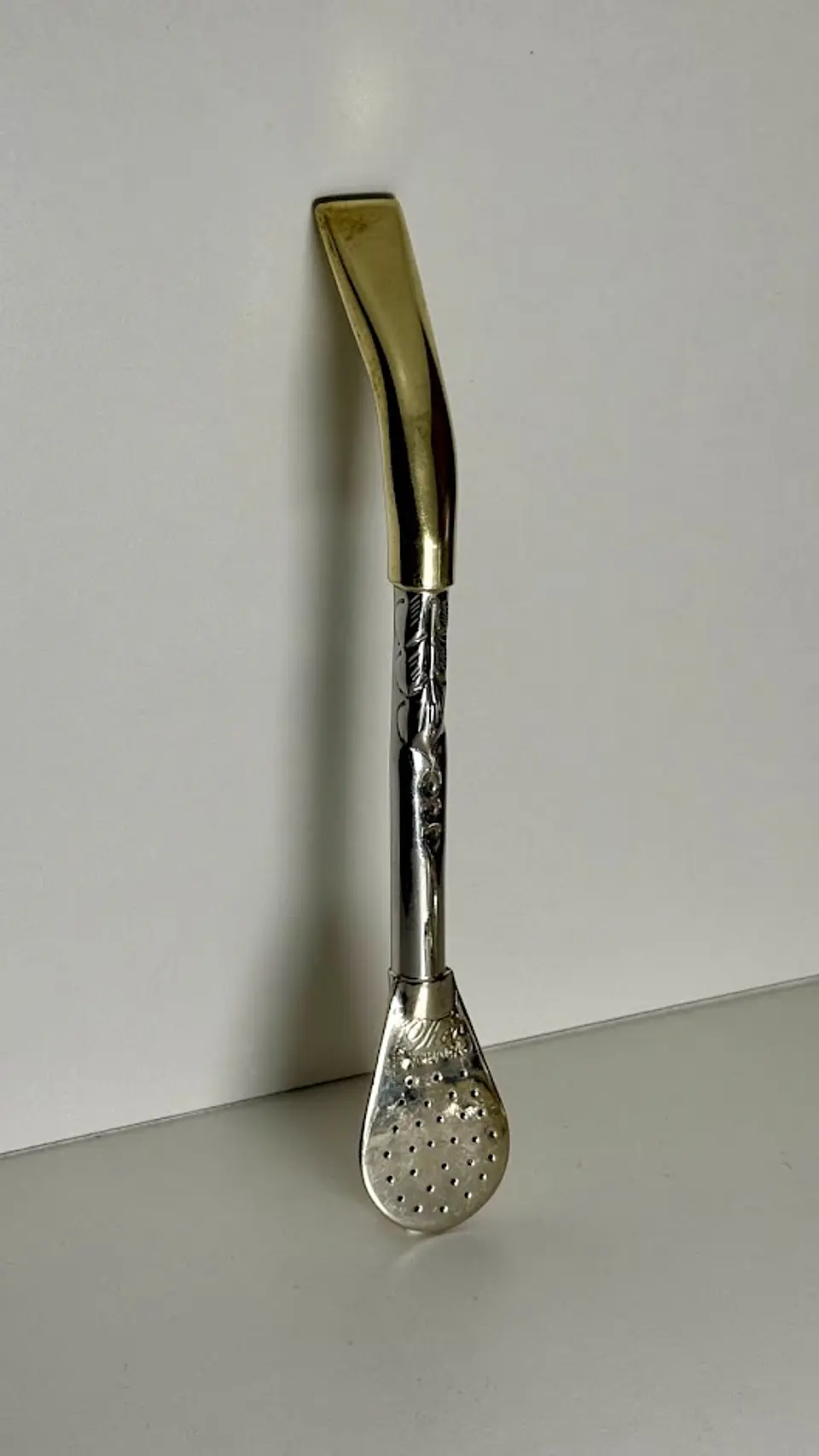 Bombillón de Alpaca Cincelado – Caño Grueso 10 mm 9