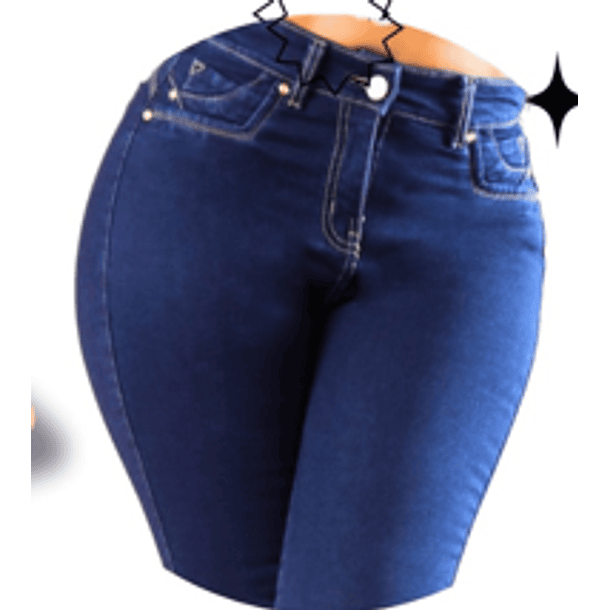 JEANS MUJER MODA COLOMBIANA PANTALON 1 BOTON DENIM STRECH