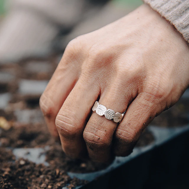 Anillo hojas