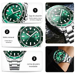 Reloj Curren 8388 Hombre Acero - Plata Dorado Verde
