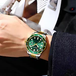 Reloj Curren 8388 Hombre Acero - Plata Dorado Verde