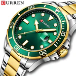 Reloj Curren 8388 Hombre Acero - Plata Dorado Verde