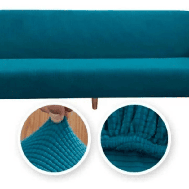 FUNDA CUBRE FUTON DE TELA ELASTICADA CUADRILLE 1