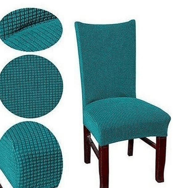 PACK DE 4 FUNDAS CUBRE SILLAS DE TELA ELASTICADA CUADRILLE 9