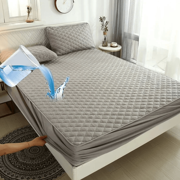 Cubre Colchon IMPERMEABLE, repelente al agua de 2 plazas y 2.5 plazas 2