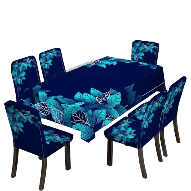 SET de Mantel Anti-manchas con 6 Fundas de Sillas elasticadas con Diseños 8
