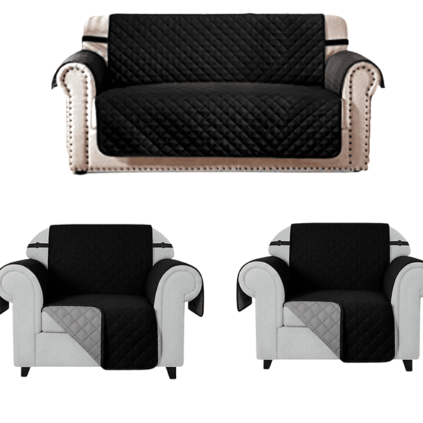 SET Cubre Sofa con ligas Sujetadoras 3-1-1 Anti-derrame 8