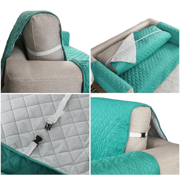 SET Cubre Sofa con ligas Sujetadoras 3-1-1 Anti-derrame 11