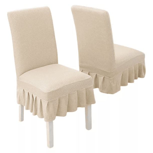 Pack de 6 fundas Cubre Sillas de tela elasticada CUADRILLE con VUELOS 3