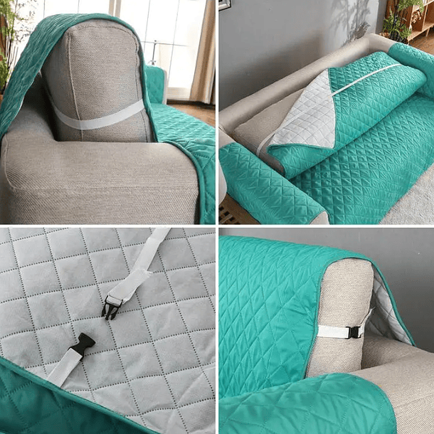 Cubre Sofa de 2 cuerpos con ligas Sujetadoras y ANTI-DERRAME 8
