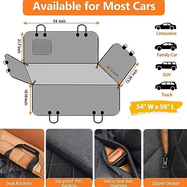 Protector Asiento - Funda De Auto Para Mascotas Perros Gatos 2