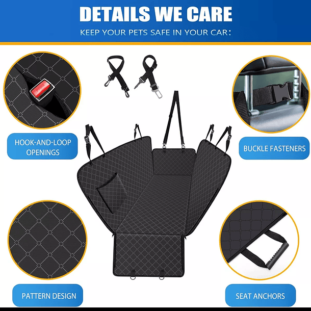 Funda Protectora Asiento Trasero Coche Mascota Perros Impermeable 2