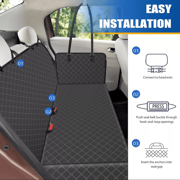 Funda Protectora Asiento Trasero Coche Mascota Perros Impermeable 3