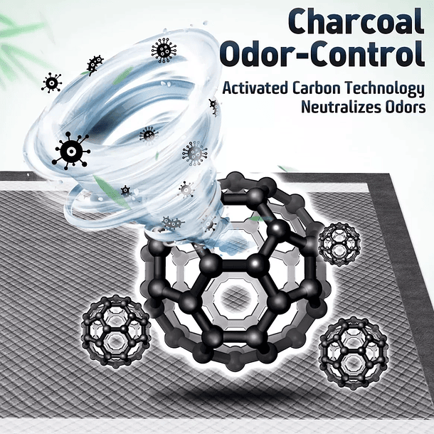 50 Pañales Sabanilla Mascota Baño Perros De Carbón 45x60 Cm 2