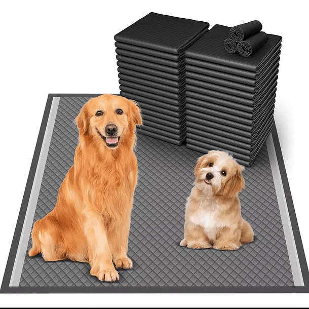 20 Pañales Sabanilla Mascota Baño Perros De Carbón 60x90 Cm 1