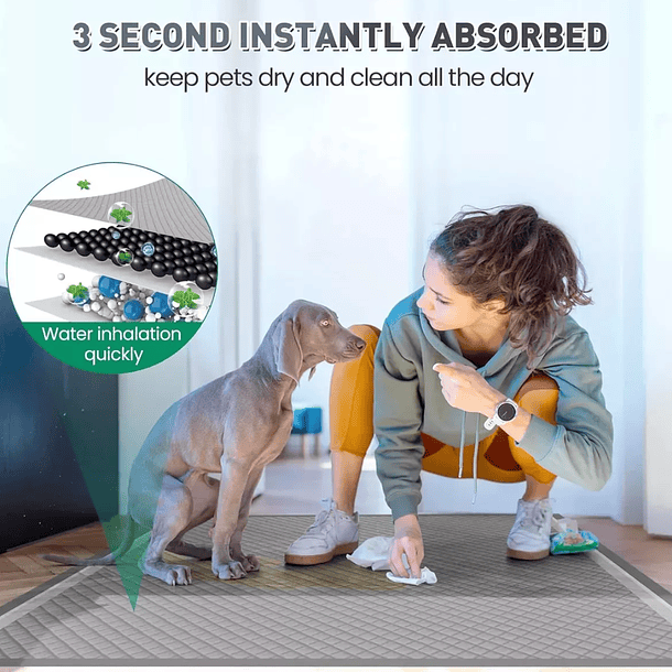 20 Pañales Sabanilla Mascota Baño Perros De Carbón 60x90 Cm 8