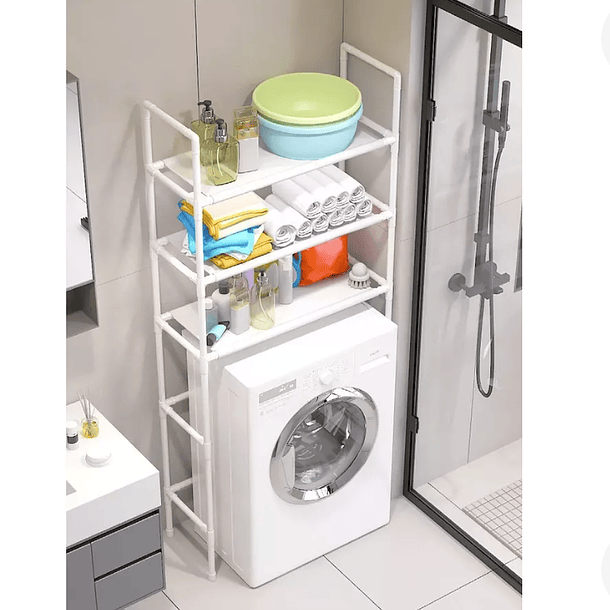 Mueble Organizador Lavadora Estante Baño Logia 3 Niveles 3