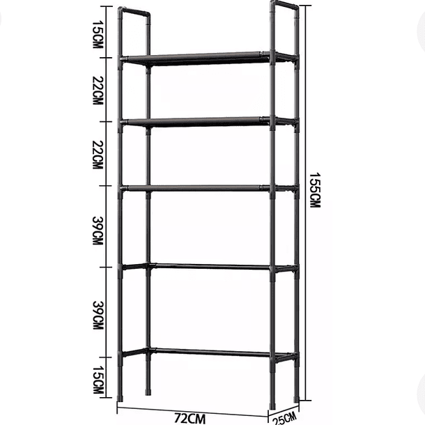Mueble Organizador Lavadora Estante Baño Logia 3 Niveles 4