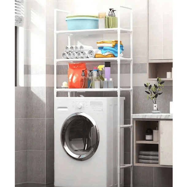 Mueble Organizador Lavadora Estante Baño Logia 3 Niveles 5