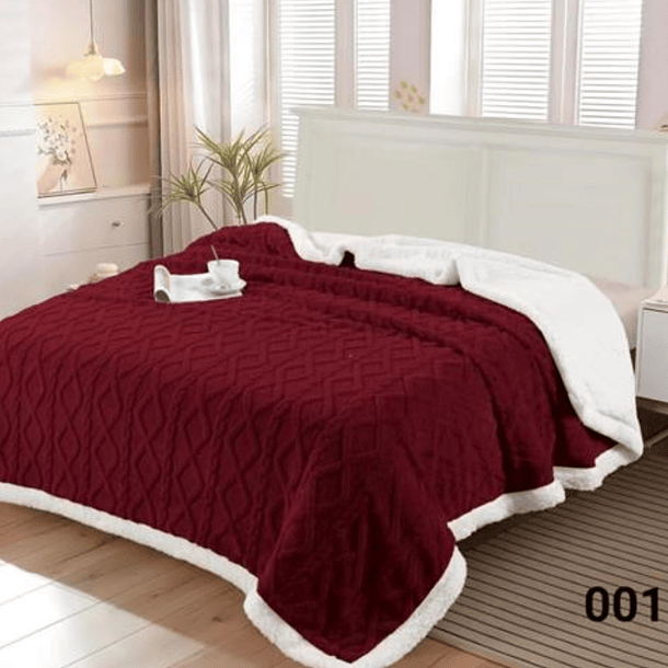 Frazada Dos Plazas Termica Trenzada 200x230cm  3