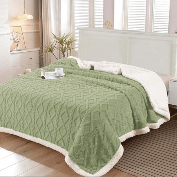 Frazada Dos Plazas Termica Trenzada 200x230cm  7