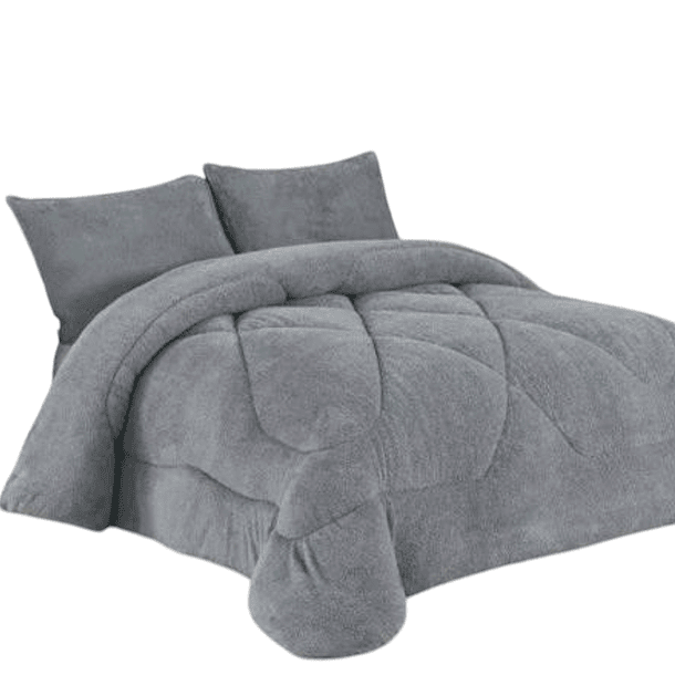 Cobertor Cubrecama Con Chiporro Plaza y Media Liso 1