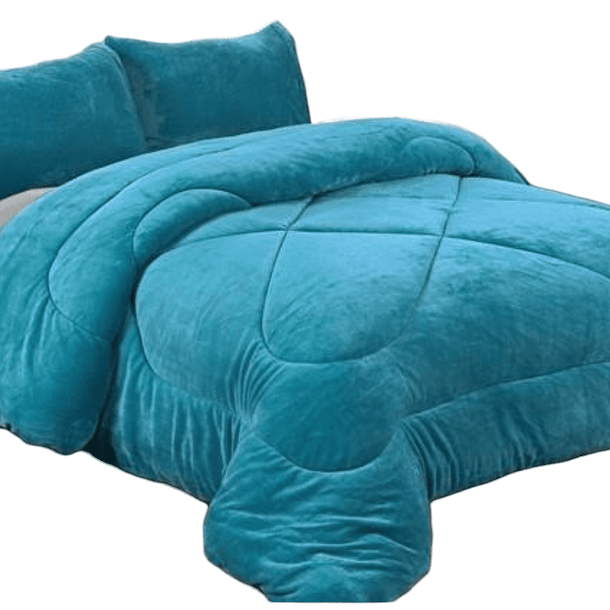 Cobertor Cubrecama Con Chiporro Plaza y Media Liso 9