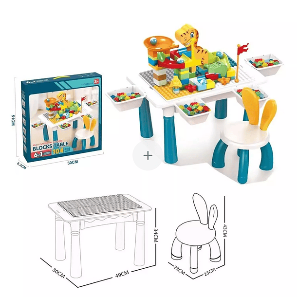 Mesa Didactica De Legos, Construcción Multiuso 104 Piezas 3