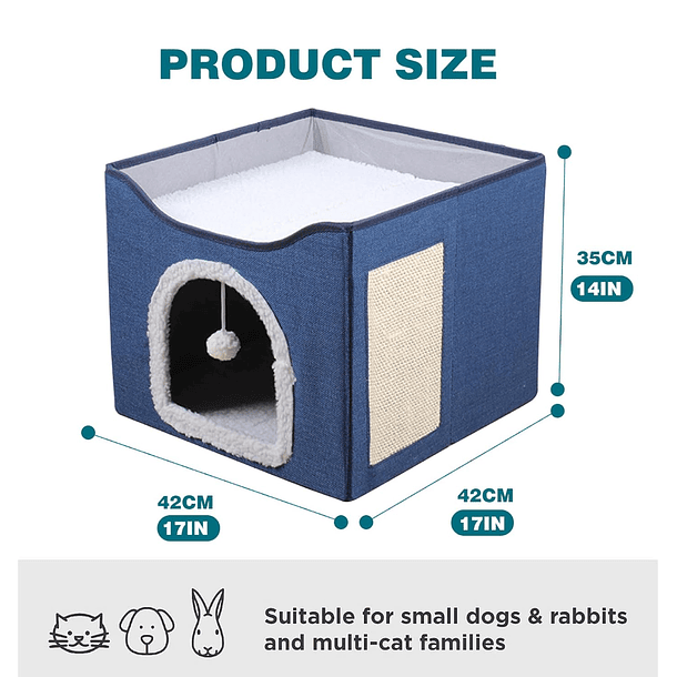 Cama Iglu Casa Plegable Para Gatos Y Perros Gris Cama Iglu 3