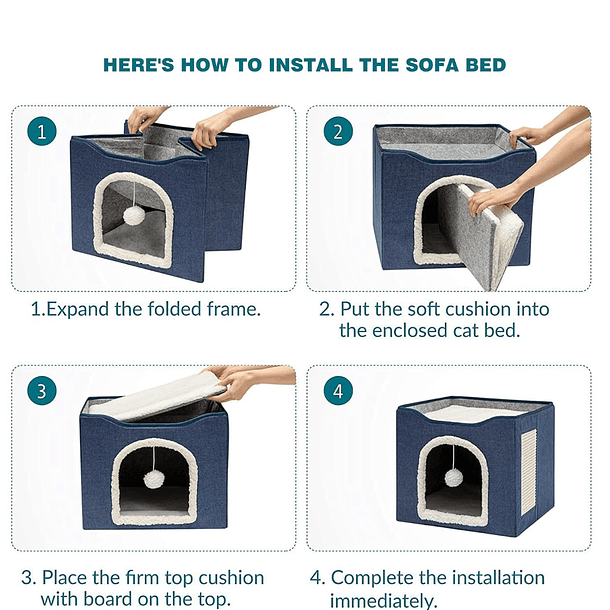 Cama Iglu Casa Plegable Para Gatos Y Perros Gris Cama Iglu 4