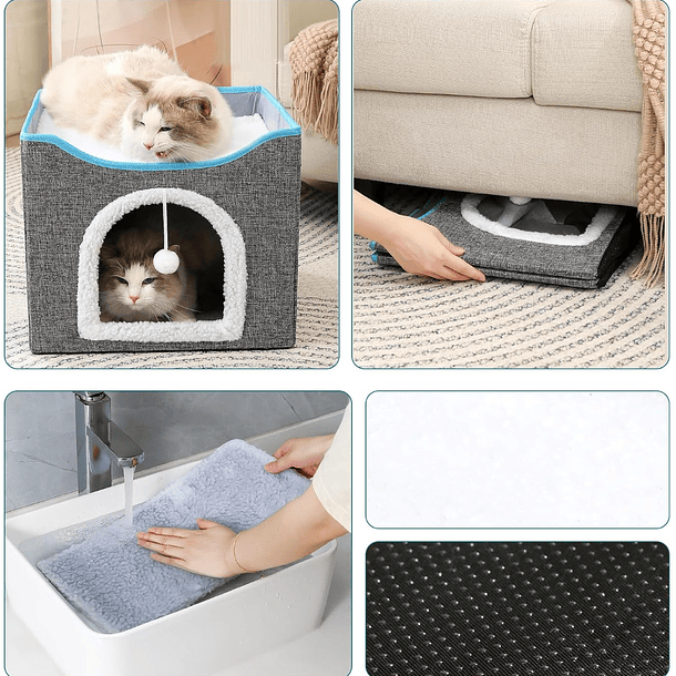 Cama Iglu Casa Plegable Para Gatos Y Perros Gris Cama Iglu 6