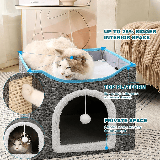Cama Iglu Casa Plegable Para Gatos Y Perros Gris Cama Iglu 7