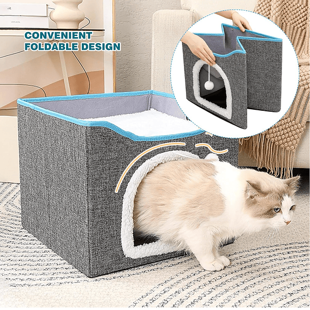Cama Iglu Casa Plegable Para Gatos Y Perros Gris Cama Iglu 8