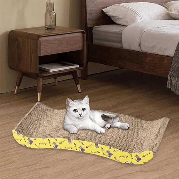 Rascador De Lujo Para Gato 45cm Rascador De Onda Color Amarillo-diseño A 2