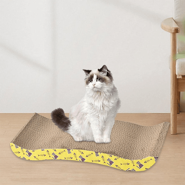 Rascador De Lujo Para Gato 45cm Rascador De Onda Color Amarillo-diseño A 3