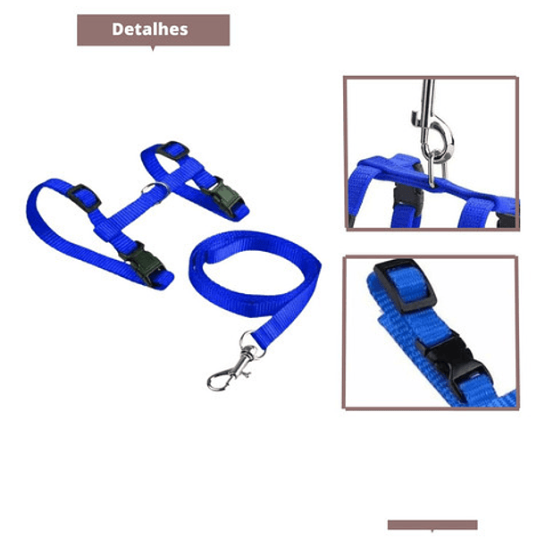 Collar De Pecho Para Gatos Con Guía Celeste Azul Claro 4