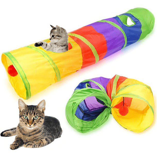 Juguete Para Gatos Con Forma De Túnel Laberíntico De Colores 1