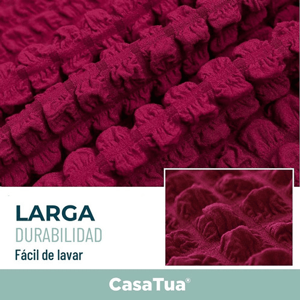 Funda Sofa Elastica Cubre Sillon Turco Juego 3+1+1 Cuerpos Color Burdeo 2